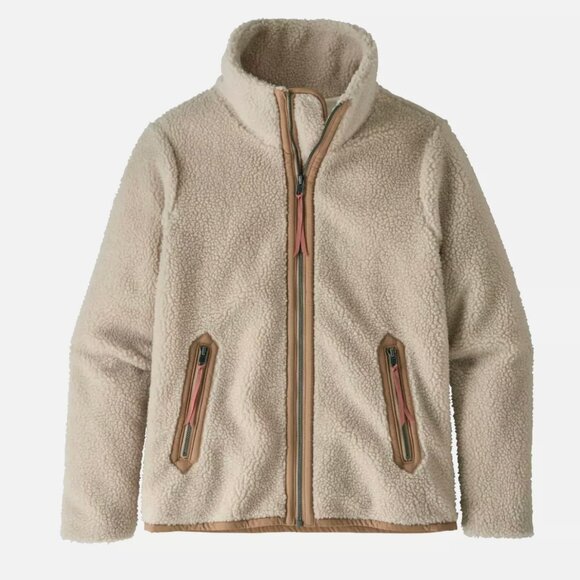 Patagonia Divided Sky Teddy Bear Pile Fleece Beige Full Zip Warm Cozy Jacket M - Picture 1 of 16